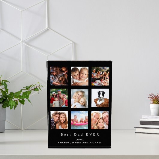 Collage van de beste vader zwarte fotofamilie fotoblokken