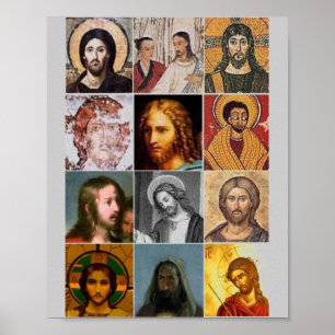  collage van de Heilige Jezus krist onze redder Poster