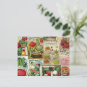 Collage van de katalogus van groenten en fruit briefkaart (Staand voorkant)