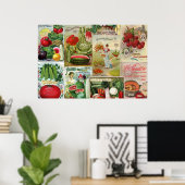 Collage van de katalogus van groenten en fruit poster (Thuiskantoor)