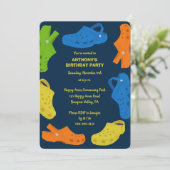 Collage van de marineblauw-Birthday-partij voor de Kaart (Staand voorkant)