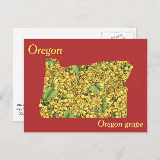 Collage van de Oregon State Flower Map Briefkaart (Voorkant / Achterkant)