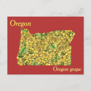 Collage van de Oregon State Flower Map Briefkaart
