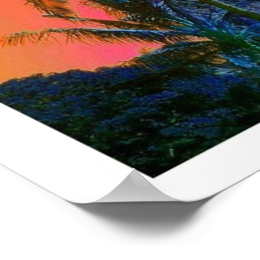 Collage van de palmboom van Hawaii Poster (Hoek)