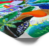 Collage van de Tropische Caraïben Puerto Rico Poster (Hoek)