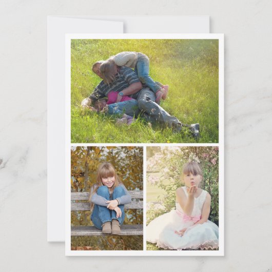 Collage van drie foto's van papa voor Vaderdag kaa (Voorkant)