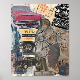 Collage van eclectische  artikelen poster