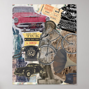 Collage van eclectische artikelen poster