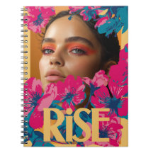 Collage van een vrouw met levendige bloemen