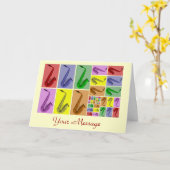 Collage van Fibonacci Saxophones Patroonkaart Kaart (Gele Bloem)