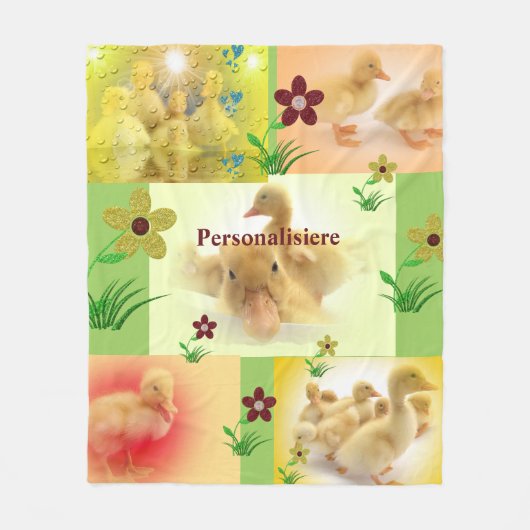 collage van foto's van cute eenden fleece deken (Voorkant)