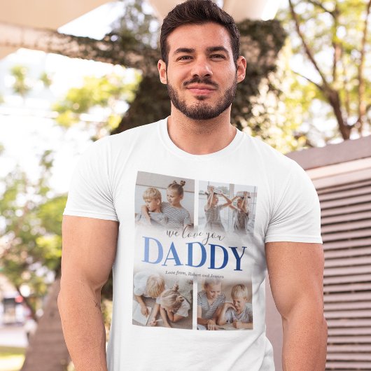 Collage van foto's van vader t-shirt