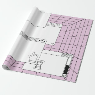 Collage van gebruikersinterfaceelementen. Cyberpun Cadeaupapier