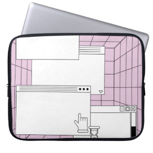 Collage van gebruikersinterfaceelementen. Cyberpun Laptop Sleeve