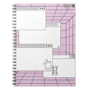 Collage van gebruikersinterfaceelementen. Cyberpun Notitieboek