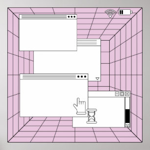 Collage van gebruikersinterfaceelementen. Cyberpun Poster