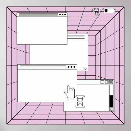 Collage van gebruikersinterfaceelementen. Cyberpun Poster (Voorkant)