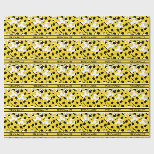 Collage van geel Voetbal Cadeaupapier (Vlak)