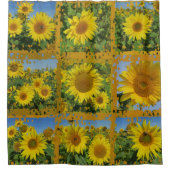 Collage van gele zonnebloemen in de zomer douchegordijn (Voorkant)