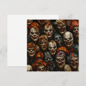 Collage van griezelige zombie-clowns feestdagenkaart (Voorkant / Achterkant)