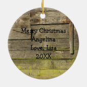 Collage van Hand Drawn Funny Chickens Keramisch Ornament (Achterkant)