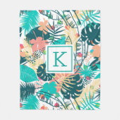 Collage van het tropische blad fleece deken (Voorkant)