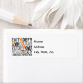 Collage van hoopwoord leukemie etiket (Insitu)