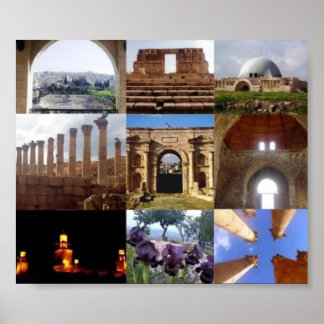 Collage van Jordanië Poster