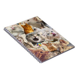 Collage van katten en speelgoed notitieboek