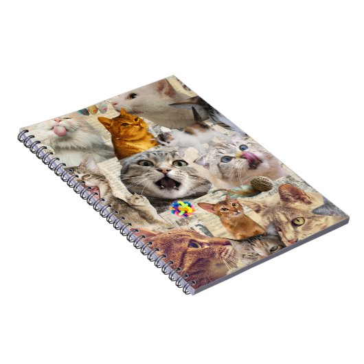 Collage van katten en speelgoed notitieboek (Rechterzijde)