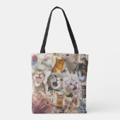 Collage van katten en speelgoed tote bag (Achterkant)