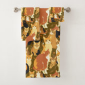 Collage van katten in bruin, bruin en roest bad handdoek (Insitu)