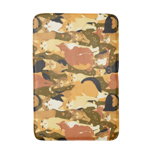 Collage van katten in bruin, bruin en roest badmat (Voorkant Verticaal)