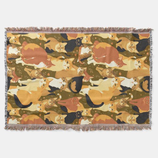 Collage van katten in bruin, bruin en roest deken (Voorkant)