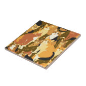 Collage van katten in bruin, bruin en roest tegeltje (Zijkant)