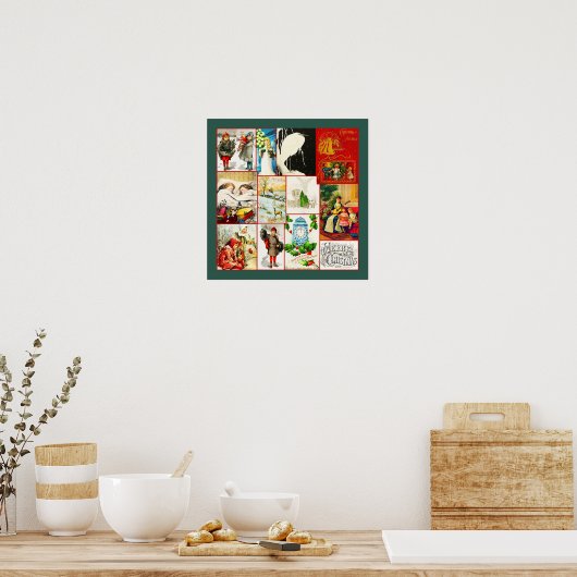 collage van Kerstmis en winterscènes Poster (Keuken)