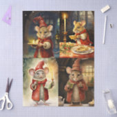 Collage van Kerstmuizen voor Decoupage Tissuepapier (Craft)