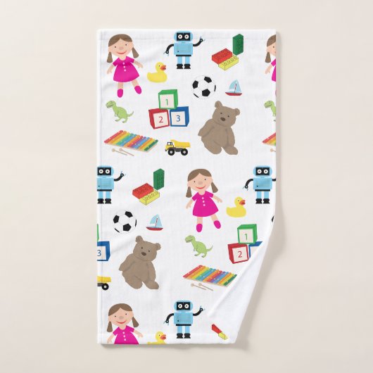 Collage van Kinder speelgoed Bad Handdoek (Handdoek)