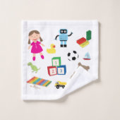 Collage van Kinder speelgoed Bad Handdoek (Wasdoekje)