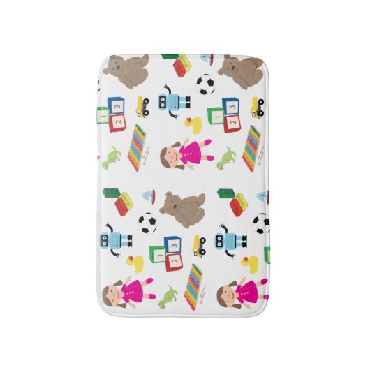 Collage van Kinder speelgoed Badmat (Voorkant Verticaal)