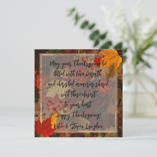 Collage van Kleurrijke Herfst Bladeren Thanksgivin Feestdagenkaart (Staand voorkant)