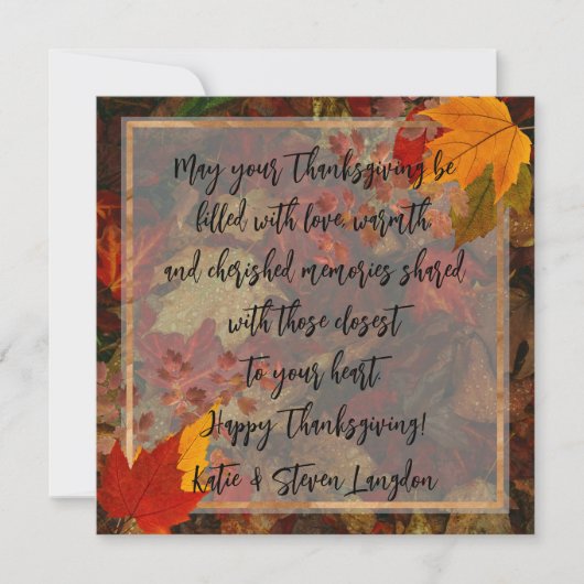 Collage van Kleurrijke Herfst Bladeren Thanksgivin Feestdagenkaart (Voorkant)