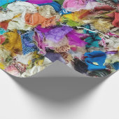 collage van kleurrijke stoffen cadeaupapier (Hoek)