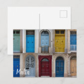 Collage van kleurrijke voordeuren briefkaart (Voorkant / Achterkant)