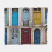 Collage van kleurrijke voordeuren fleece deken (Voorkant (Horizontaal))