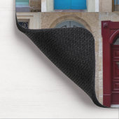 Collage van kleurrijke voordeuren muismat (Hoek)