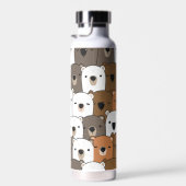 Collage van leuke beren gezichten waterfles (Rechts)