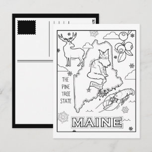 collage van Maine Color Me Briefkaart