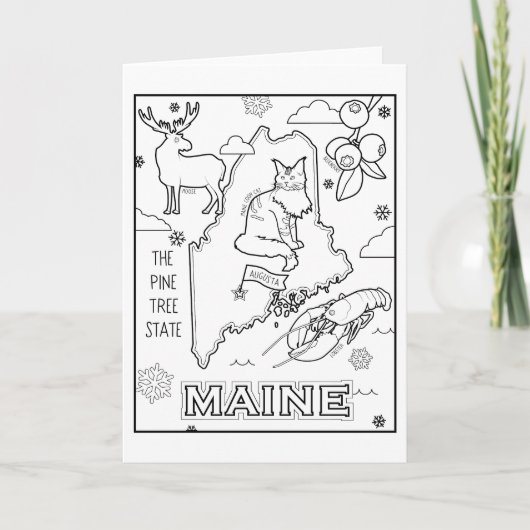 collage van Maine Color Me Feestdagen Kaart (Voorkant)