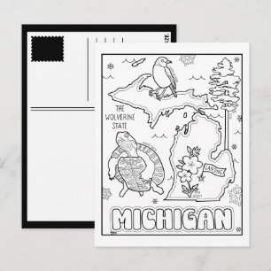 collage van Michigan Color Me Briefkaart